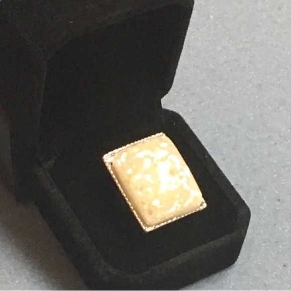 Vintage Estate Emerald Cabochon Genuine Natural Fire Agate Statement Ring - Picture 9 of 12